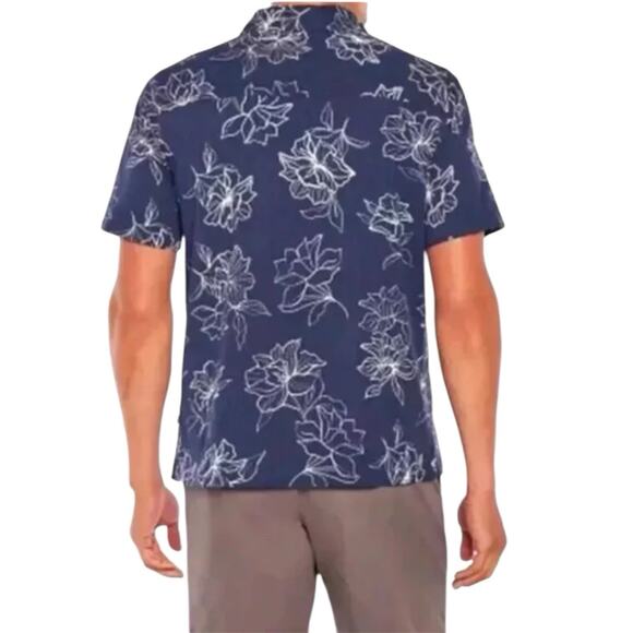 Gap Men's Short Sleeve Seersucker Vacay Shirt Size S Blue Floral - Picture 2 of 4